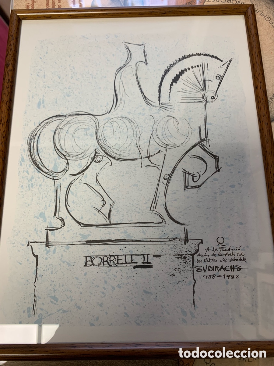 Arte: Josep Mar&iacute;a Subirachs Sitjar 1927-2014, litograf&iacute;a sin numerar, 23x29 cm con marco