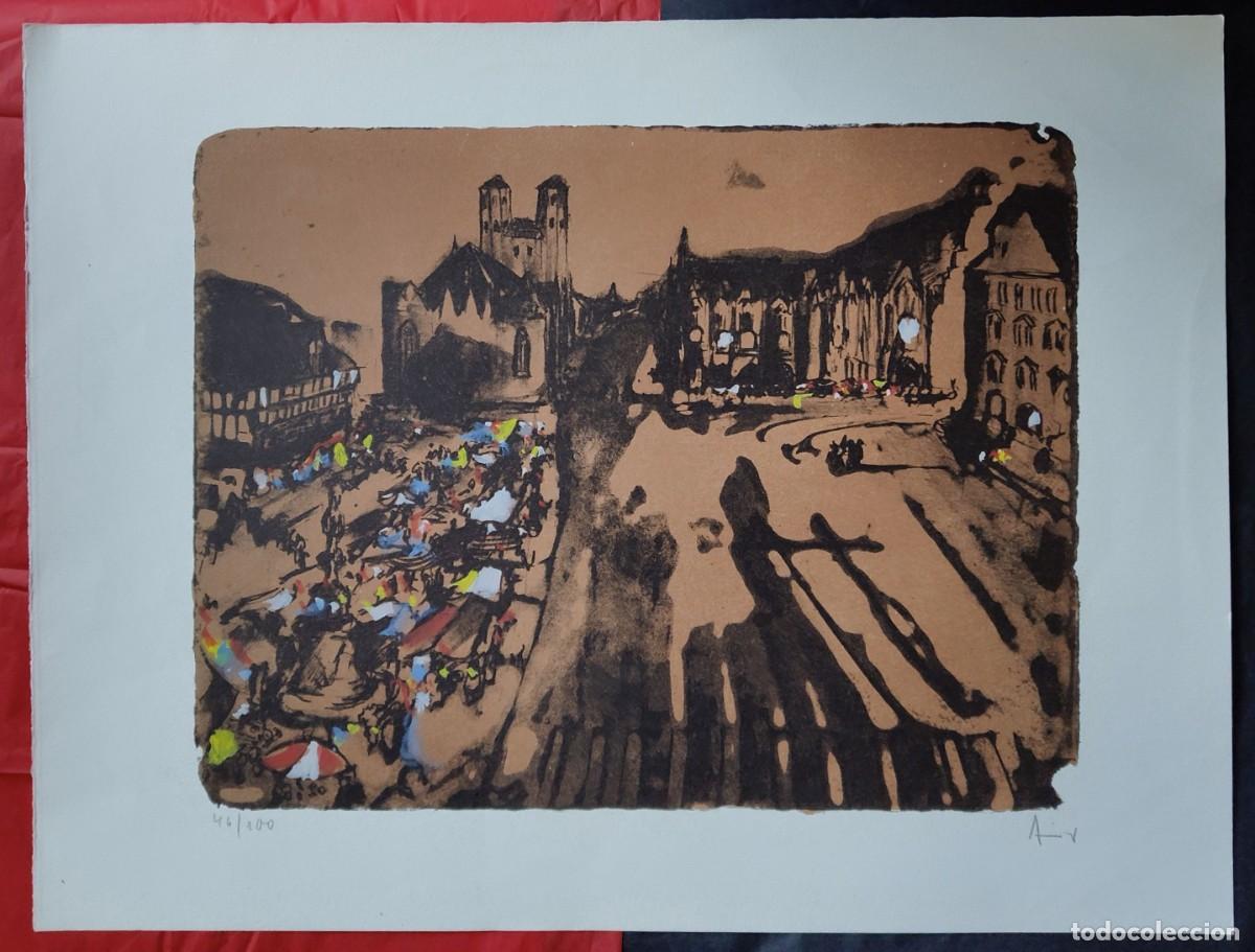 Arte: Werner Lichtner-Aix (1939 -1987) - La Ville, litograf&iacute;a firmada y numerada, 1969