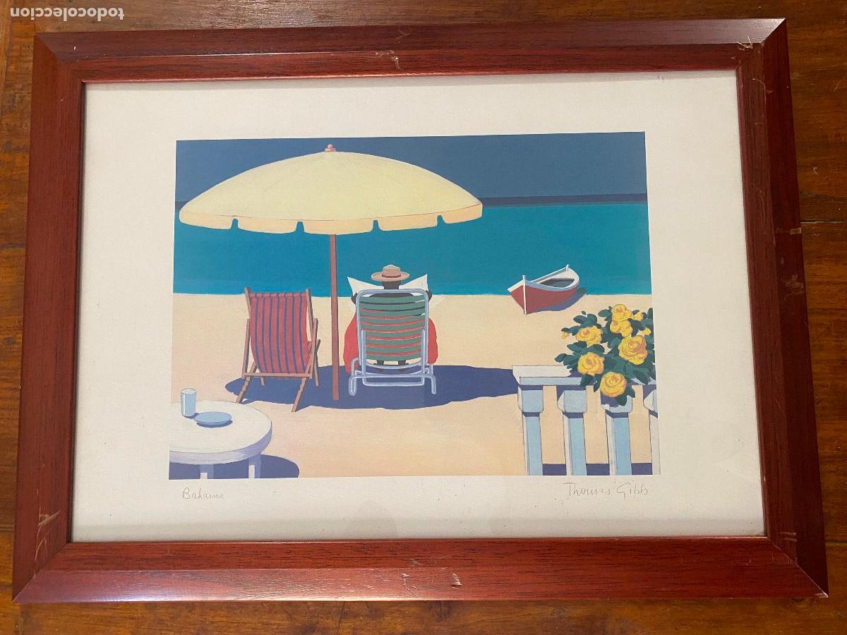 Arte: Litograf&iacute;a enmarcada de Thomas Gibb, firmada a l&aacute;piz