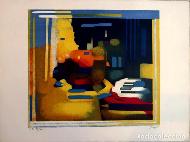 Arte: Lithographie d'art abstrait de Roland Bierge (1922-1991)