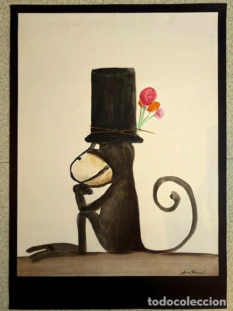 Arte: Lithographie d'Andr&eacute; Fran&ccedil;ois &rdquo;Le singe au chapeau&rdquo;