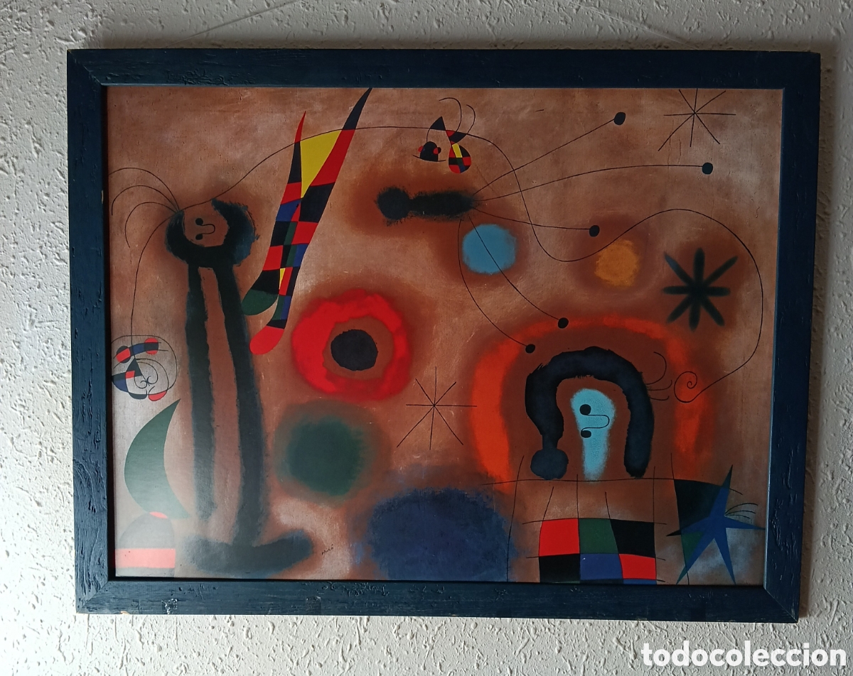 Arte: Joan Mir&oacute; Litograf&iacute;a autorizada N&deg; K879 a&ntilde;o 1999 Maestri Della Pintura Milano - Italia, 80 X 60 cm.