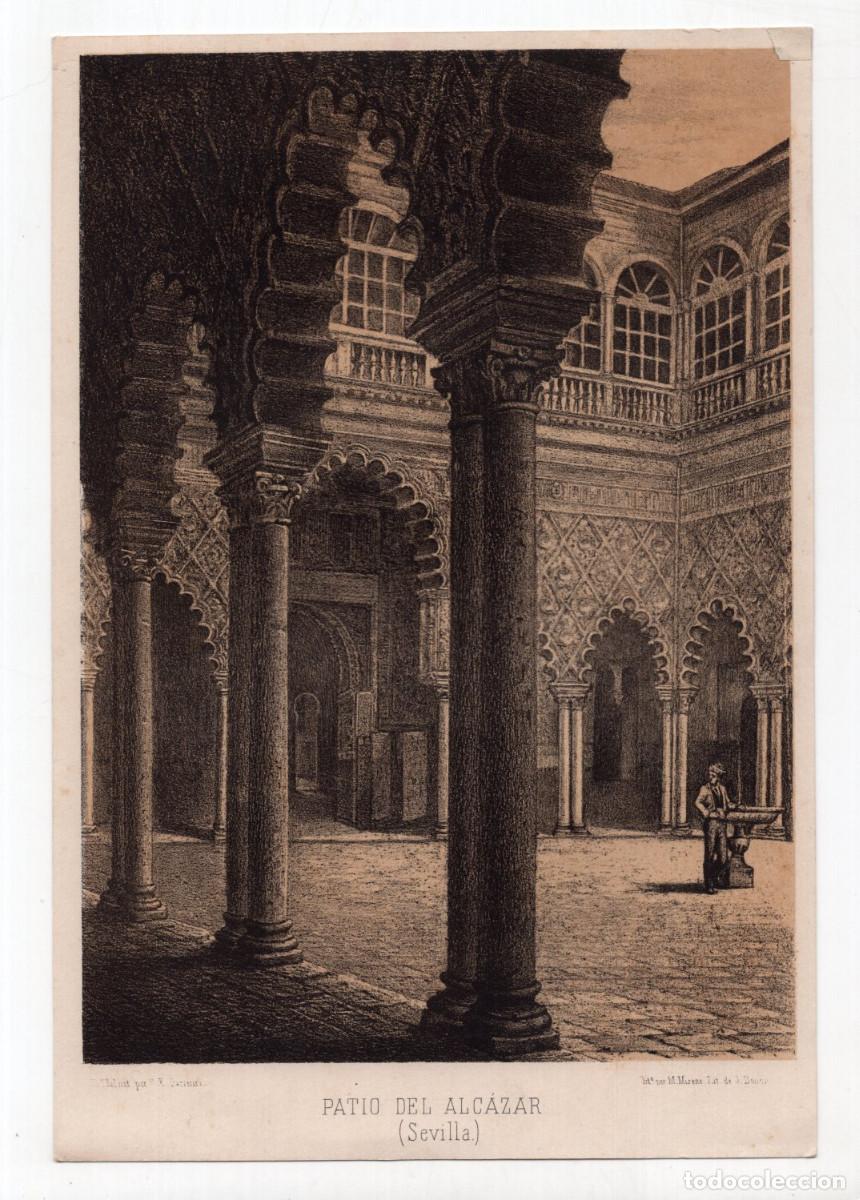 Arte: SEVILLA.- PATIO DE LAS DONCELLA, REAL ALC&Aacute;ZAR. F.X. PARCERISA. M. MORENO Y J.DON&Oacute;N. 24X16,3