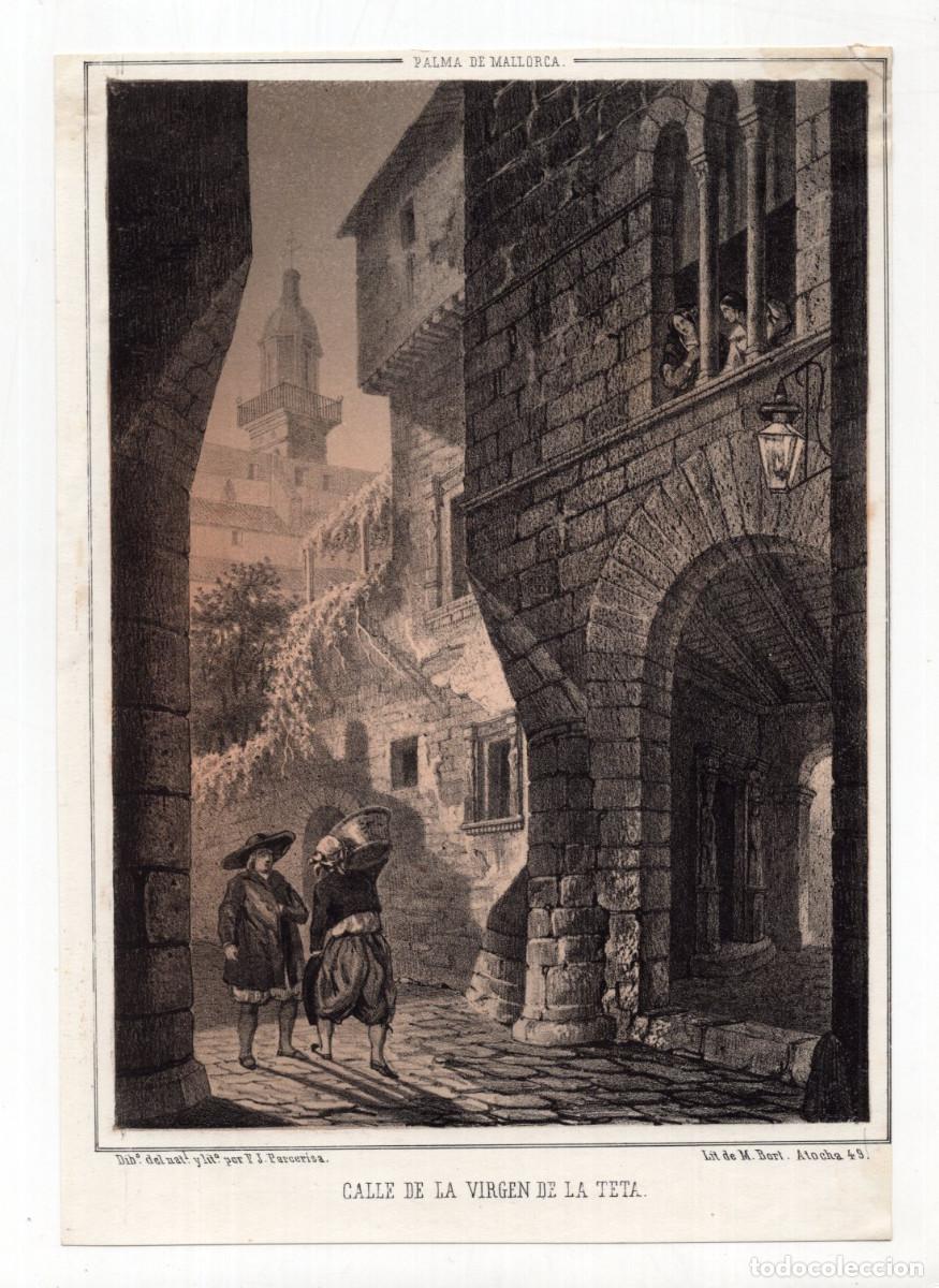 Art: MALLORCA.- CALLE DE LA VIRGEN DE LA TETA, ARTISTA FRANCISCO JAVIER PARCERISA. 23,7X16,6