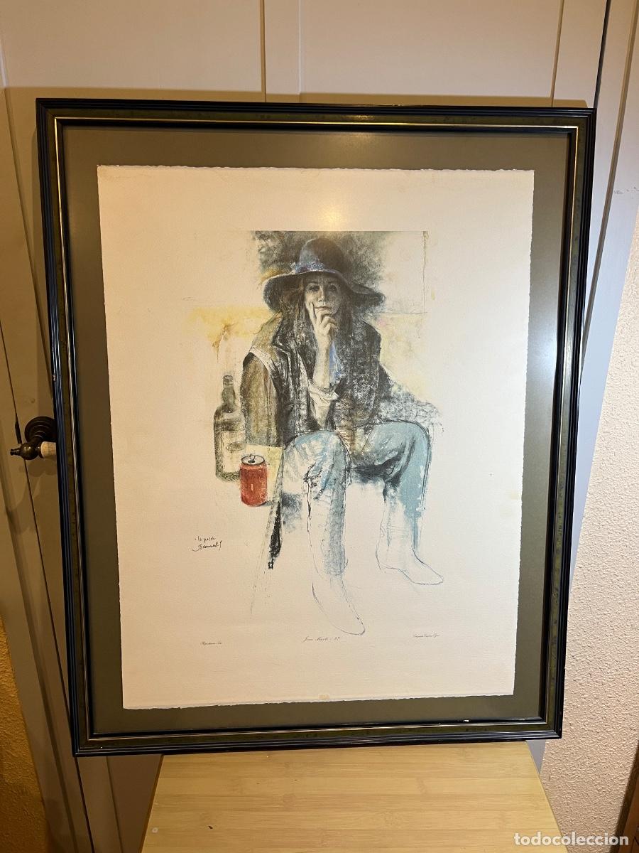 Kunst: Litograf&iacute;a Joan Mart&iacute; Aragon&eacute;s La Pasota numerada enmarcada arte catal&aacute;n vintage contempor&aacute;neo