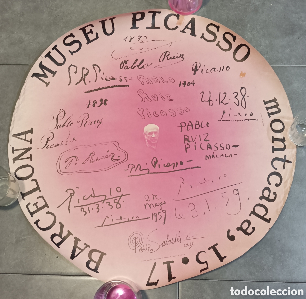 Arte: Antiguo cartel MUSEU PICASSO. BARCELONA. LITOGRAF&Iacute;A ROSES. 1980