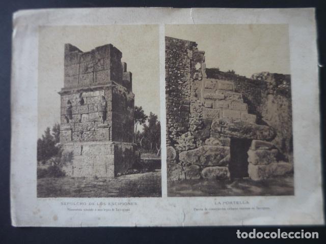 Arte: TARRAGONA SEPULCRO ESCIPIIONES Y LA PORTELLA LITOGRAFIA PUJADAS SIGLO XIX 24 X 34 CM