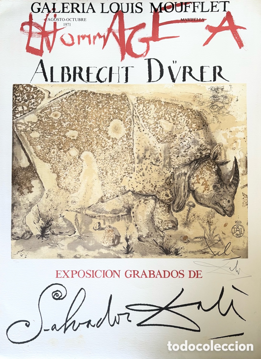 Arte: DAL&Iacute;, Salvador. &ldquo;Albrecht D&uuml;rer&rdquo;. Litograf&iacute;a firmada y numerada. 101/300. 76 x 57 cm.