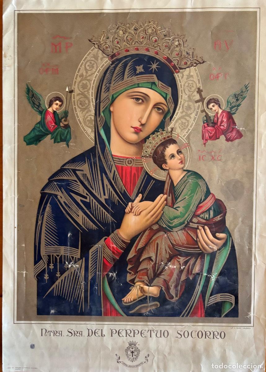 Arte: VALENCIA- LITOGRAFIA- NUESTRA SE&Ntilde;ORA PERPETUO SOCORRO- S. DURA- VALENCIA- SIGLO XX