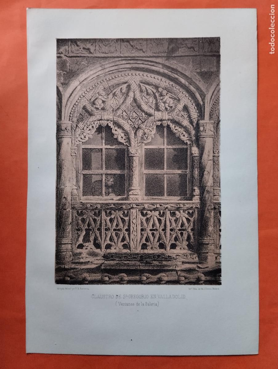 Arte: JHR - LITOGRAFIA J. DONON. PARCERISA. CLAUSTRO S. GREGORIO EN VALLADOLID
