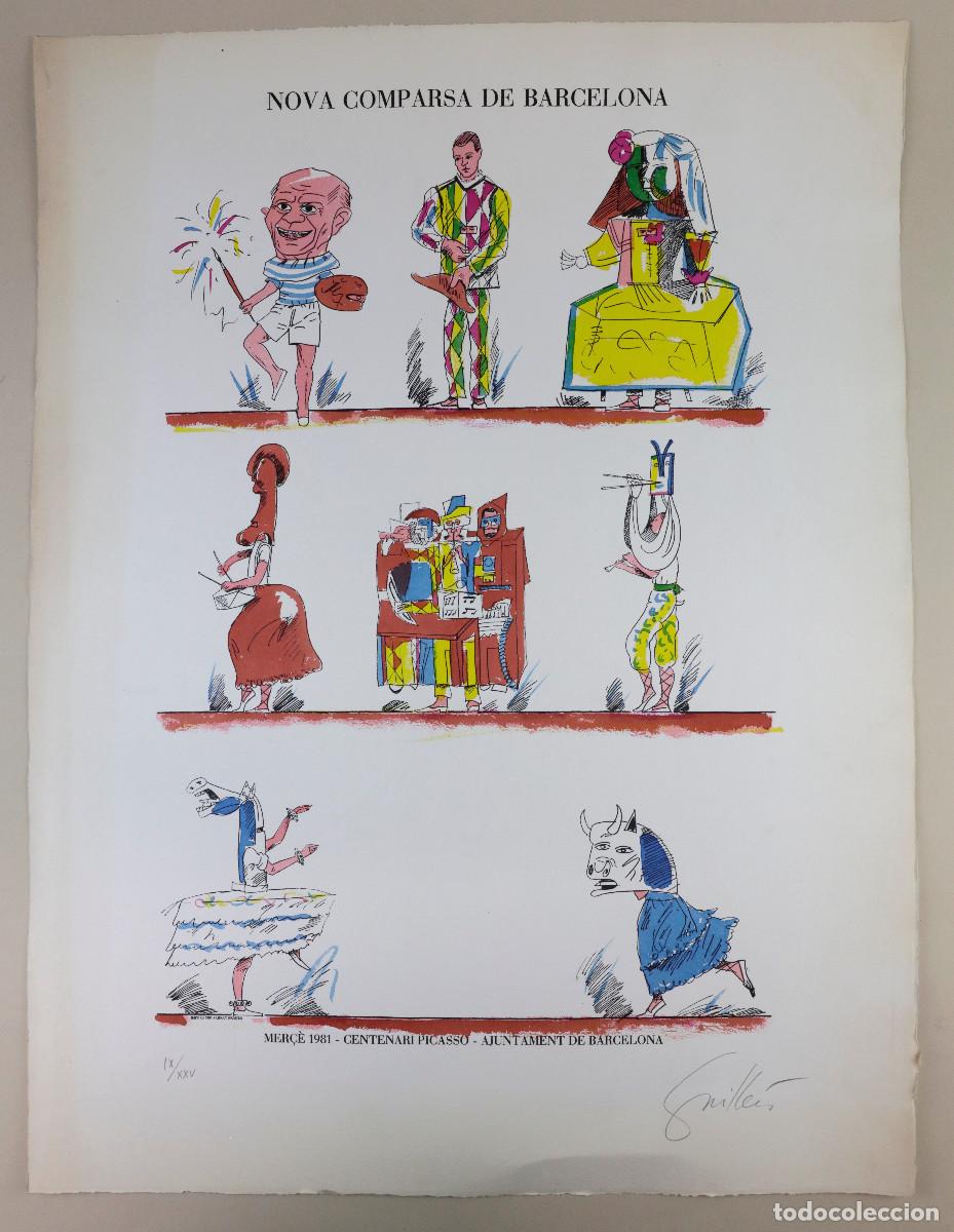 Arte: NOVA COMPARSA DE BARCELONA, MERC&Egrave; 1981. FIRMADO Y NUMERADO. JOAN J. GUILL&Eacute;N 9/25.