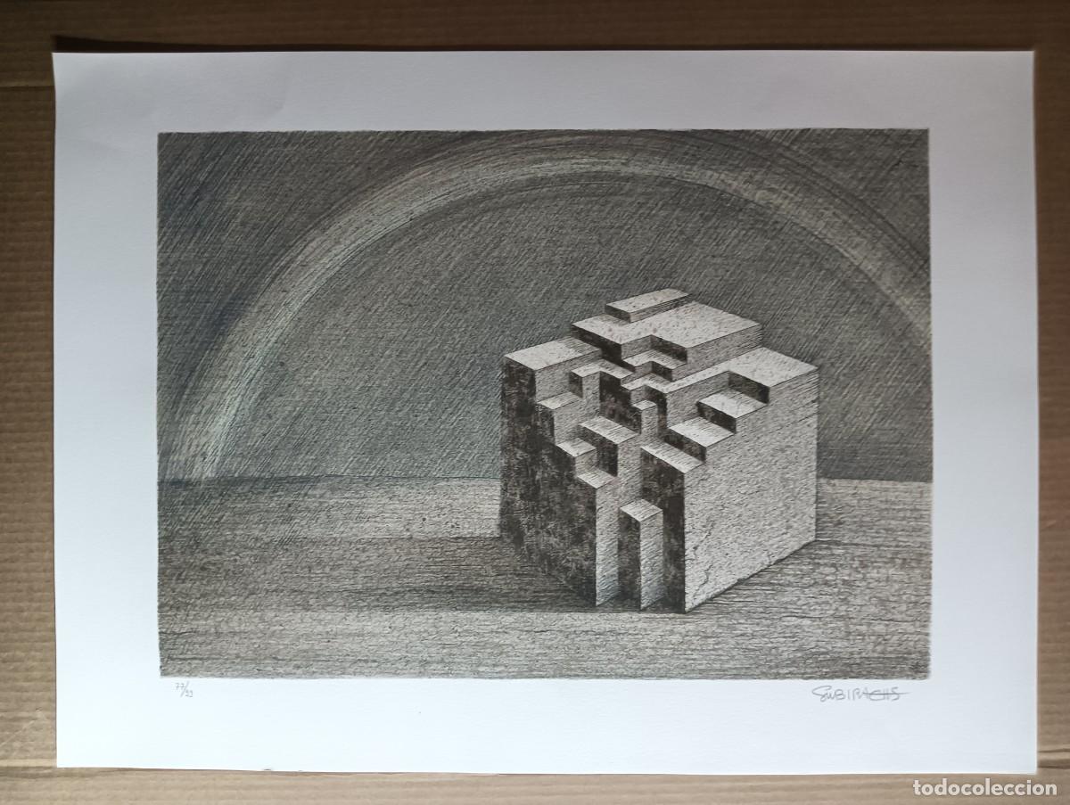 Arte: Jos&eacute; Mar&iacute;a SUBIRACHS litograf&iacute;a Pir&aacute;mide 38x60 papel 54x75, marco 72x94c, Firmada y /99