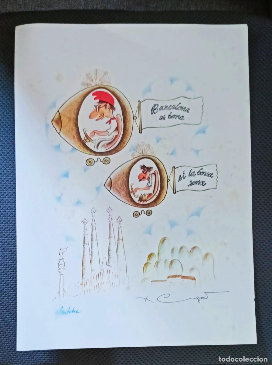 Arte: Litograf&iacute;a Xavier Cugat - &rdquo;Barcelona &eacute;s bona...&rdquo; - 37x27 cm - Edici&oacute;n Especial (3 de Octubre)