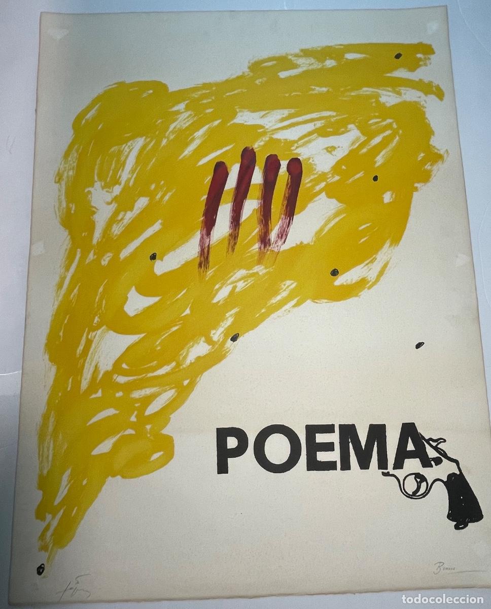 Arte: Litograf&iacute;a Poema / Joan Brossa - Antonio T&agrave;pies / 84x63,5cm/ A&ntilde;o 1973
