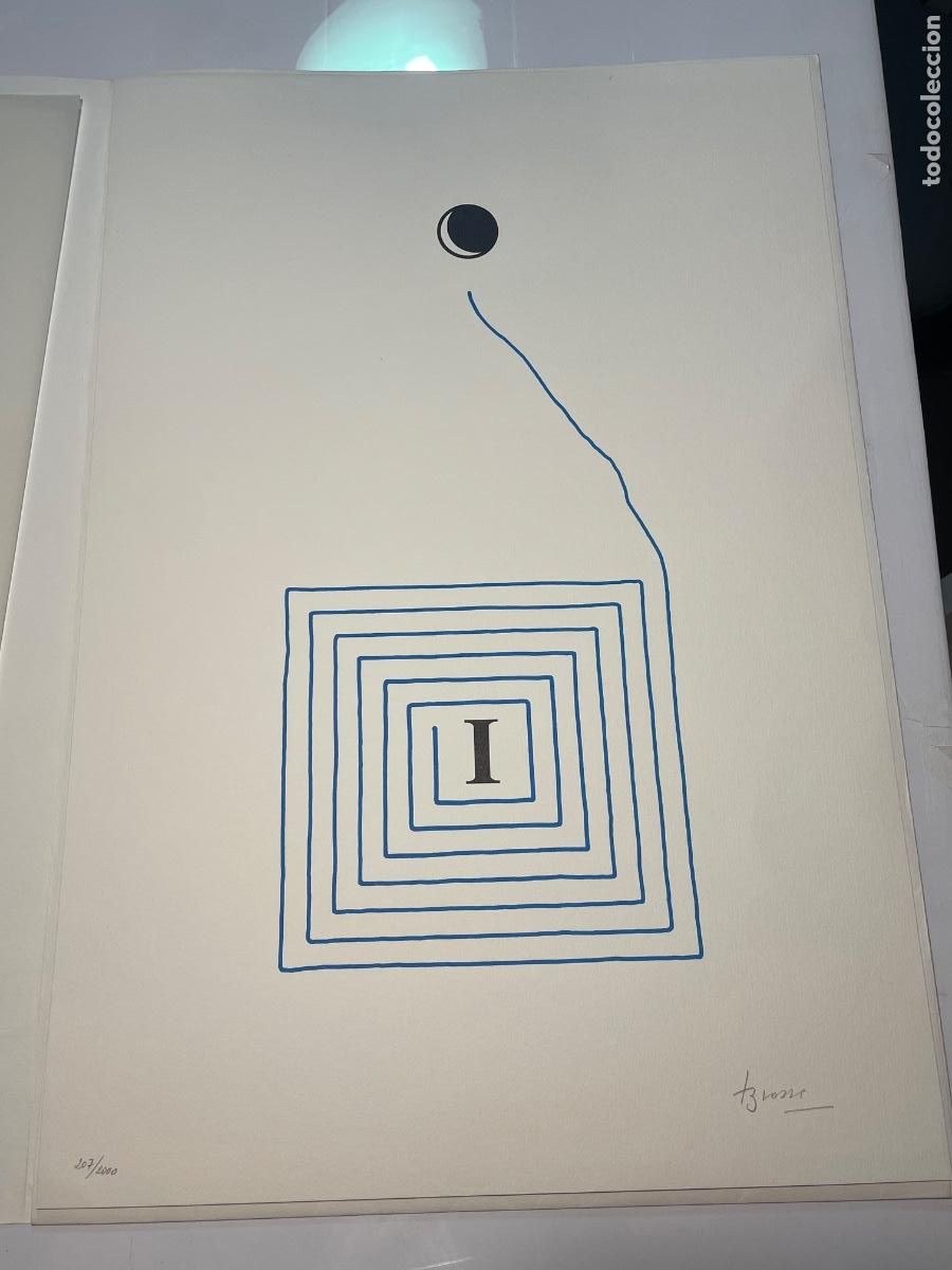 Arte: Litograf&iacute;a Joan Brossa / 50 Aniversario Instituto Aeroespacial 207/2000 / A&ntilde;o 1992 / Firmada a l&aacute;piz