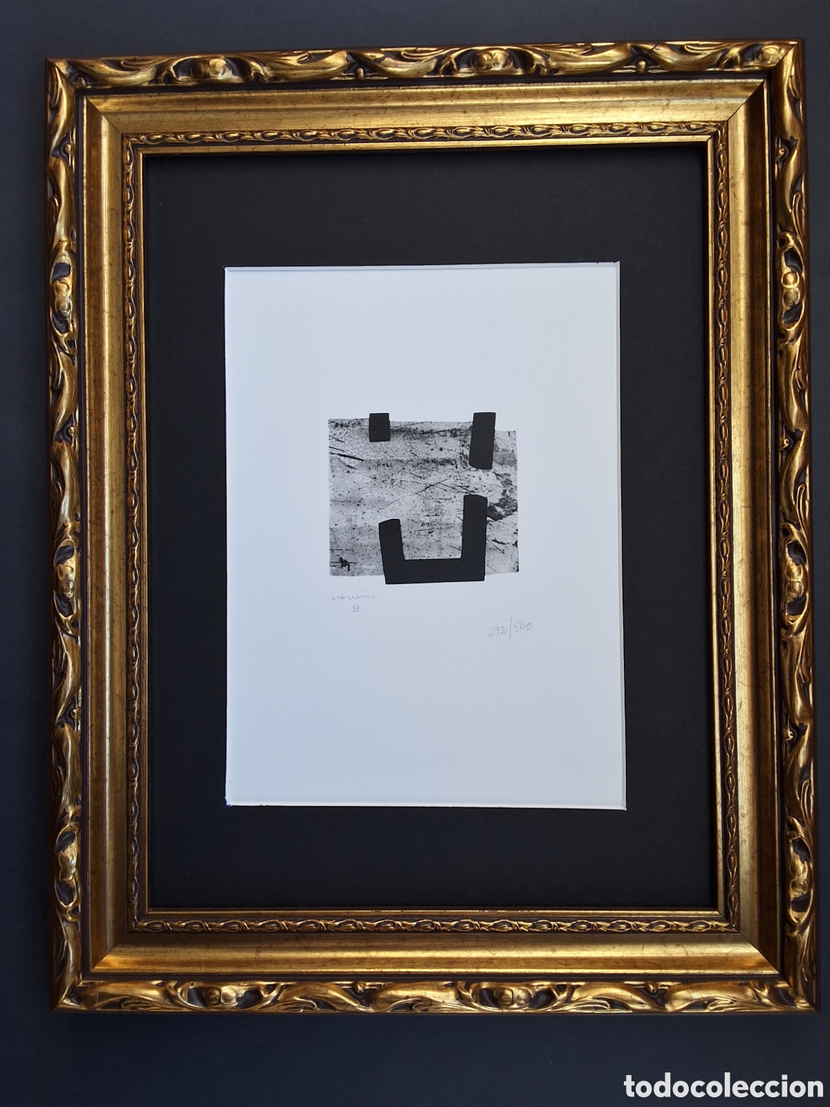 Arte: EDUARDO CHILLIDA PRECIOSA OBRA DE LA SERIE &rdquo;A PEU PEL LLIBRE&rdquo; ENMARCADA