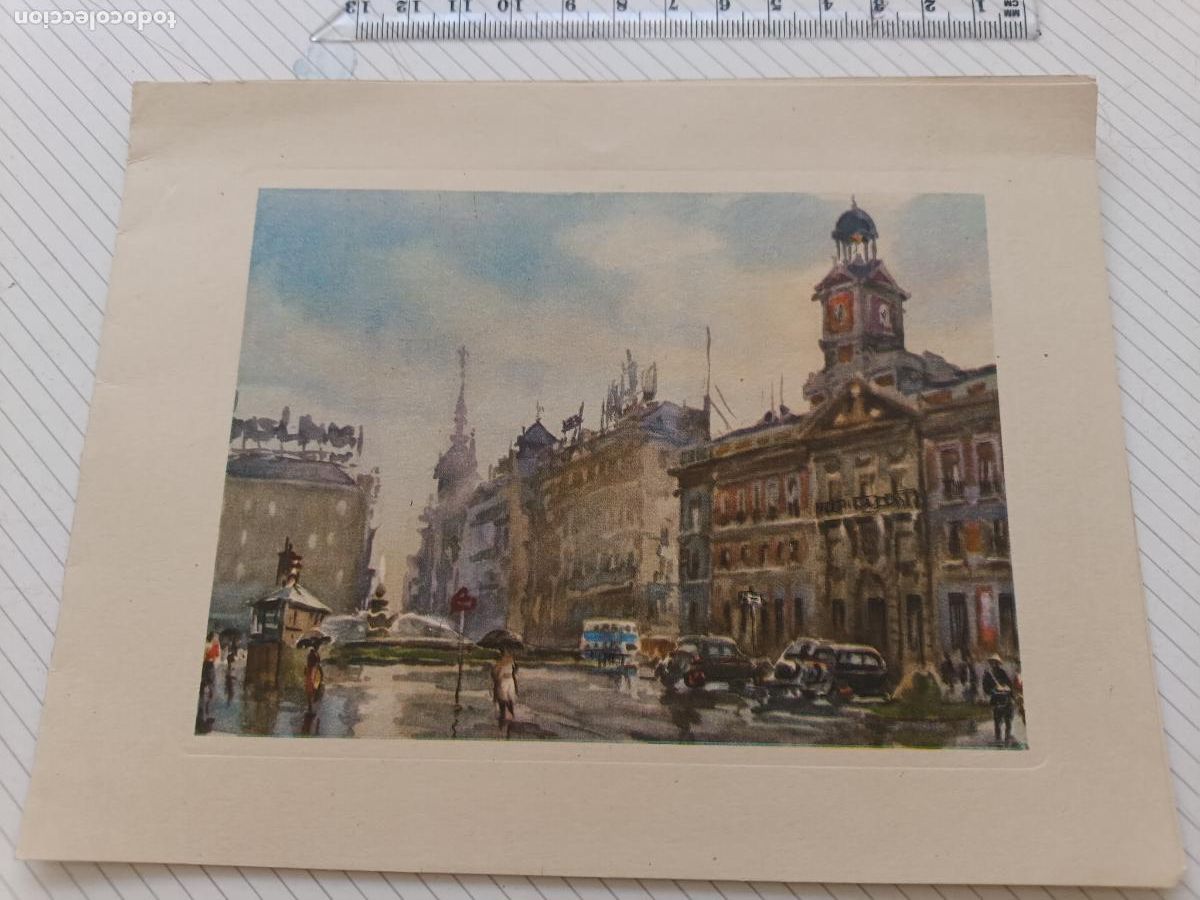 Arte: Madrid, dedicatoria agentes mar&iacute;timos Claudio J. Nansen, acuarela de G. Fresquet