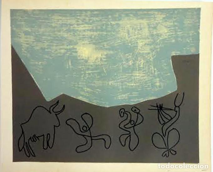 Arte: PABLO PICASSO - Reproduccion litografica de linoleo original. 37 x 32 cm