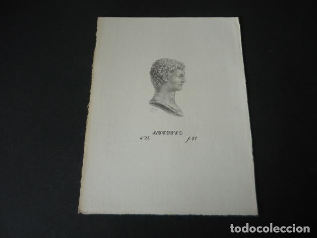 Arte: EMPERADOR AUGUSTO LITOGRAFIA HACIA 1840 F. PONZOA 15 X 20,5 CM