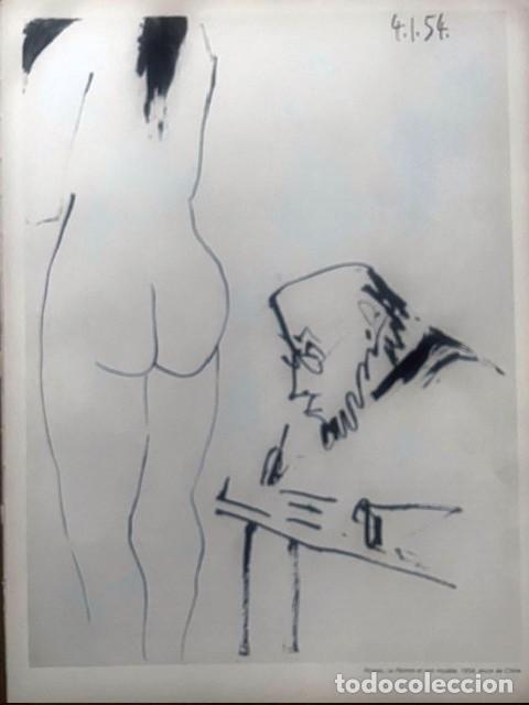 Arte: PABLO PICASSO - Revista Verve. Reproduccion de litografia del n&ordm; 29-30 de 1954. 36 x 26 cm