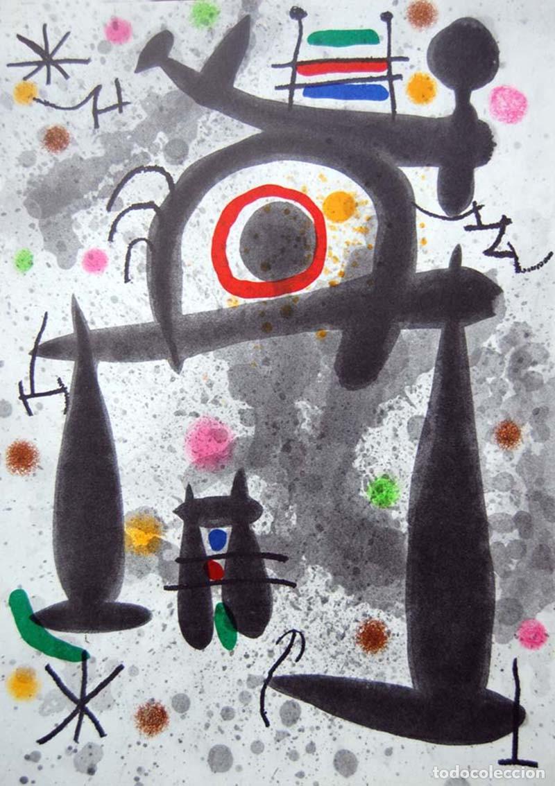 Arte: JOAN MIR&Oacute;. LITOGRAFIA ORIGINAL DLM 1971 - 38 X 28 CM