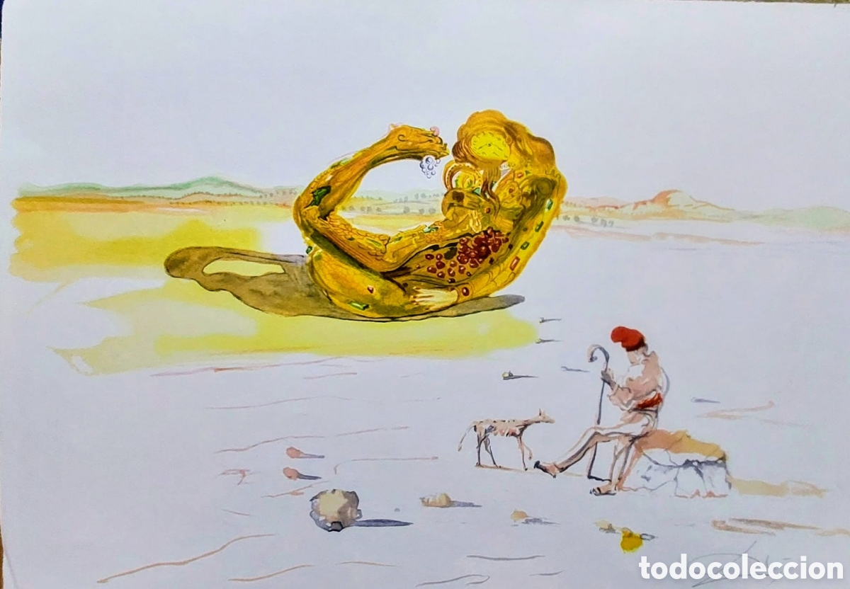 Arte: SALVADOR DALI ACUARELA ORIGINAL FIRMADA CON LAPIZ POR EL ARTISTA 53.5X86 N.12 AL 278 LIMITADA