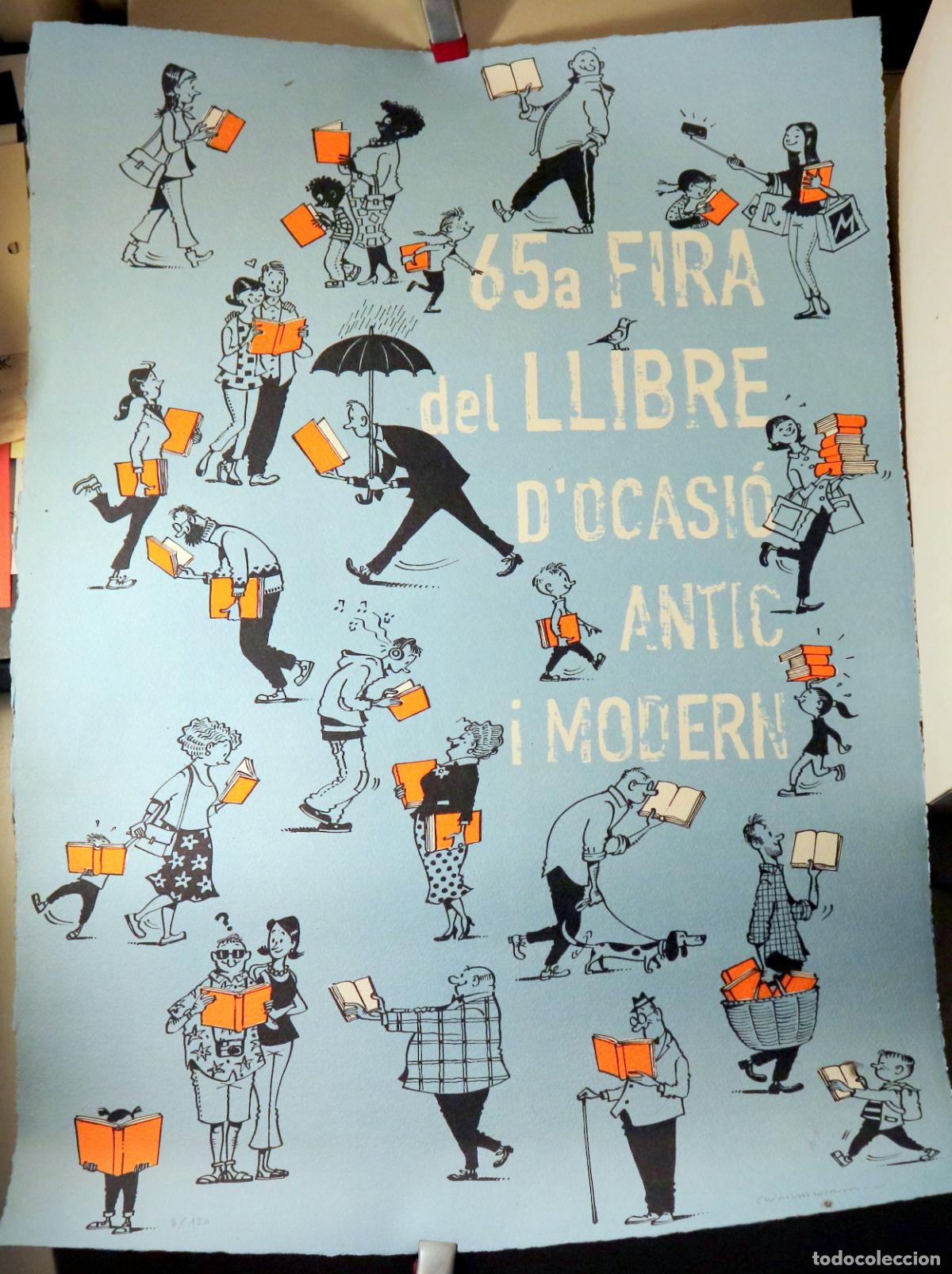 Arte: LOSANTOS, Cristina - CARTELL 65a FIRA DEL LLIBRE D'OCASI&Oacute; ANTIC I MODERN - Barcelona 2016 - Litogra