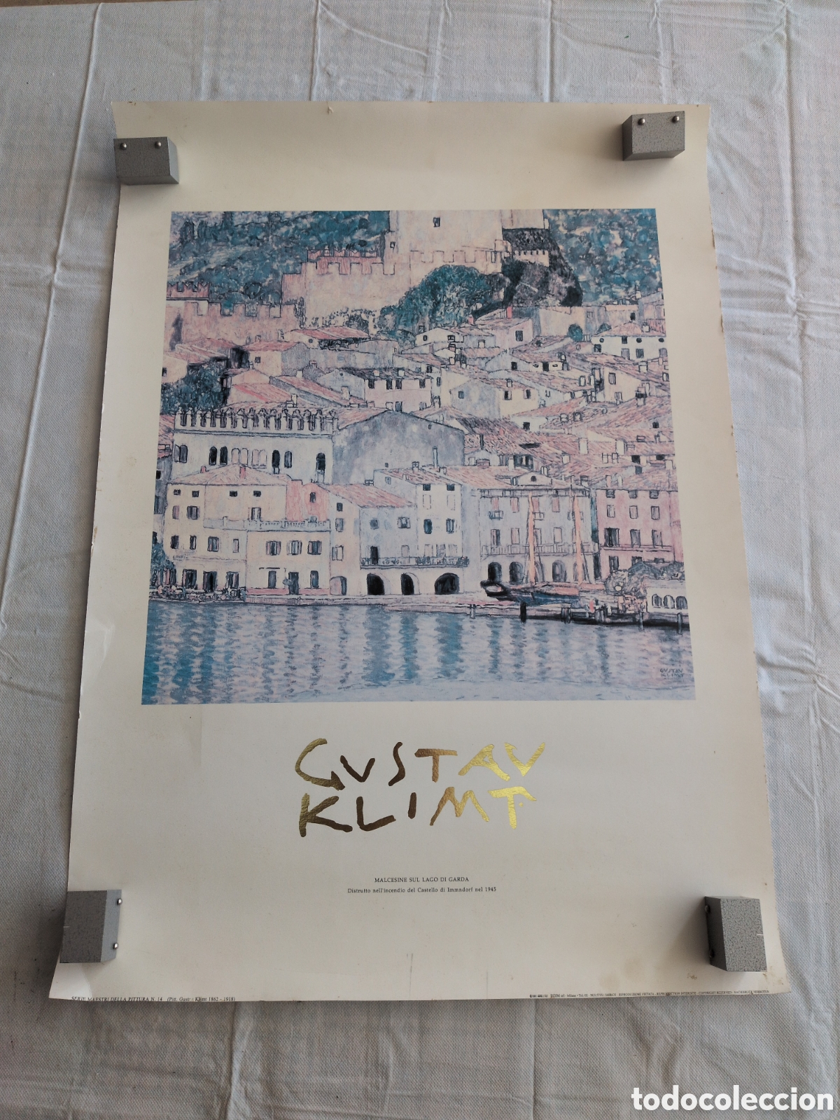 Arte: Cartel Litograf&iacute;a Gustavo Klimt - Malcesine sul Lago di Garda. Serie Maestri della pittura N&deg;14