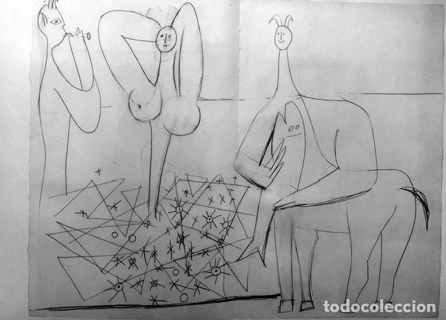 Arte: PABLO PICASSO - Revista Verve. litografia del n&ordm; 19-20 de 1948. 36 x 52 cm