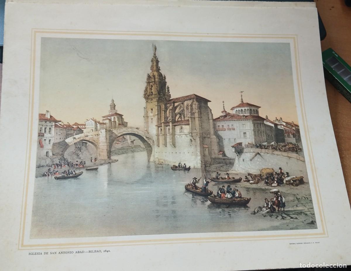Arte: LITOGRAFIA IGLESIA DE SAN ANTONIO ABAD BILBAO 1840 EDIT ELEXPURU HNOS BILBAO