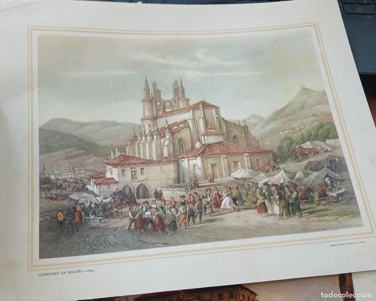 Arte: LITOGRAFIA AURRESKU EN BEGONA 1842 EDIT ELEXPURU HNOS BILBAO