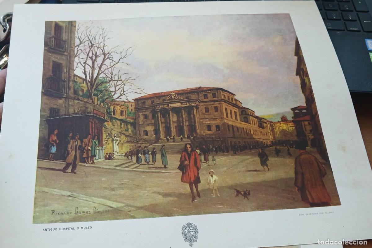 Arte: LITOGRAFIA ANTIGUO HOSPITAL O MUSEO RICARDO GOMEZ GIMENO EDIT ELEXPURU HNOS BILBAO