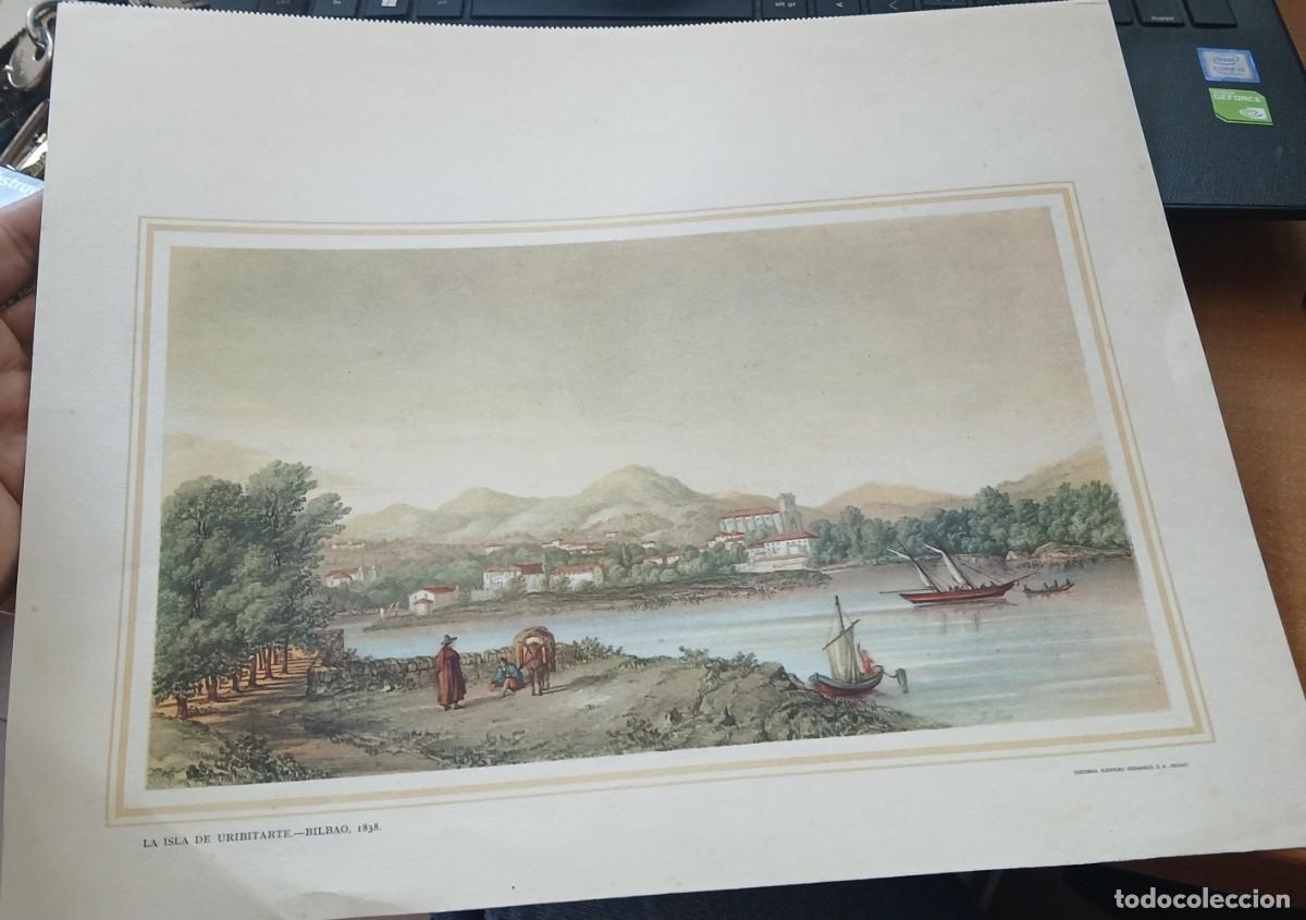 Arte: LITOGRAFIA LA ISLA DE URIBITARTE BILBAO 1838 EDIT ELEXPURU HNOS BILBAO