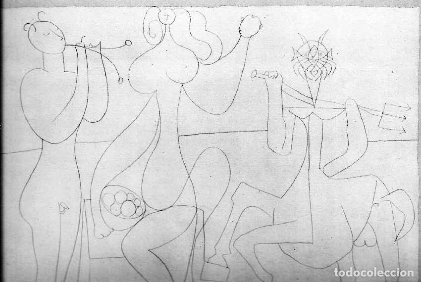Arte: PABLO PICASSO - Revista Verve. litografia del n&ordm; 19-20 de 1948. 22 x 16 cm