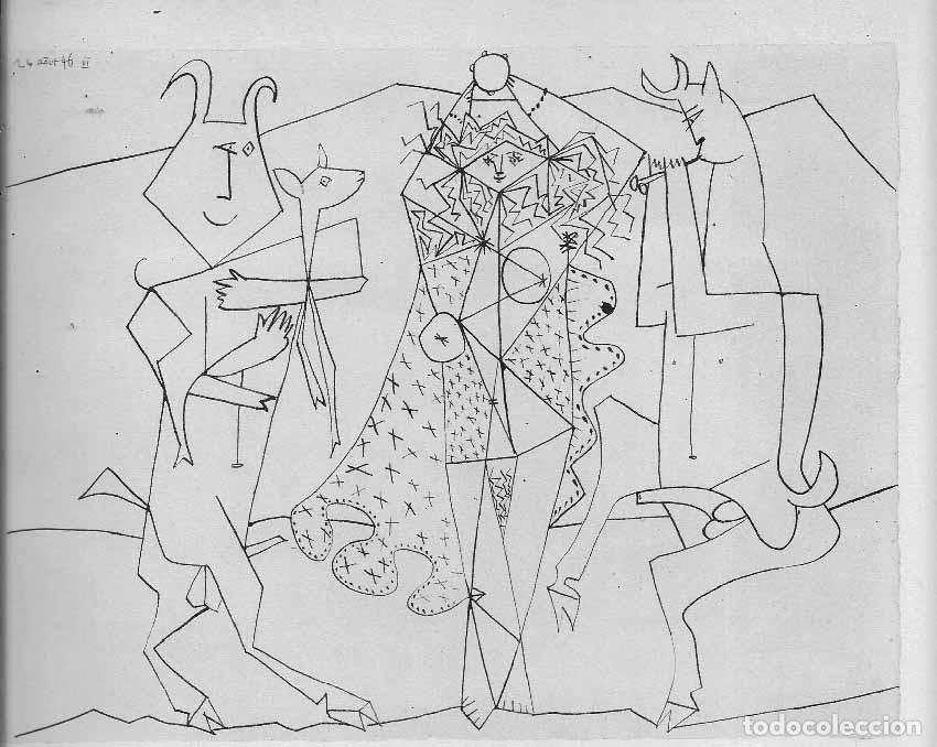 Arte: PABLO PICASSO - Revista Verve. litografia del n&ordm; 19-20 de 1948. 22 x 16 cm