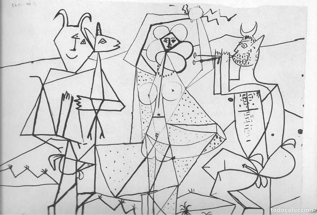 Arte: PABLO PICASSO - Revista Verve. litografia del n&ordm; 19-20 de 1948. 22 x 16 cm