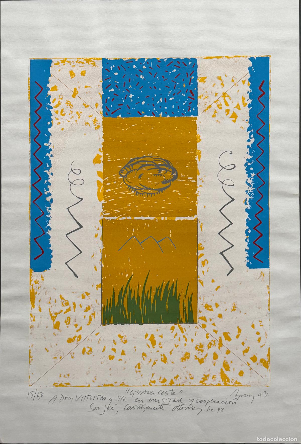 Arte: Serigraf&iacute;a titulada Guanacaste del a&ntilde;o 1993 , dedicada en San Jos&eacute; de Costa Rica