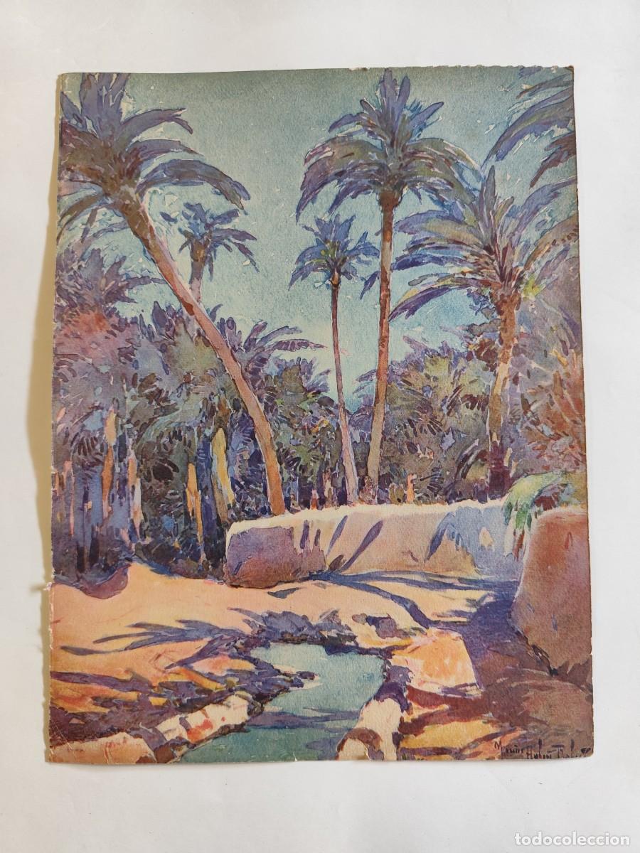 Arte: PALMERAL, ELCHE - MARIUS HUBERT-ROBERT. LITOGRAFIA FIRMADA A PLANCHA