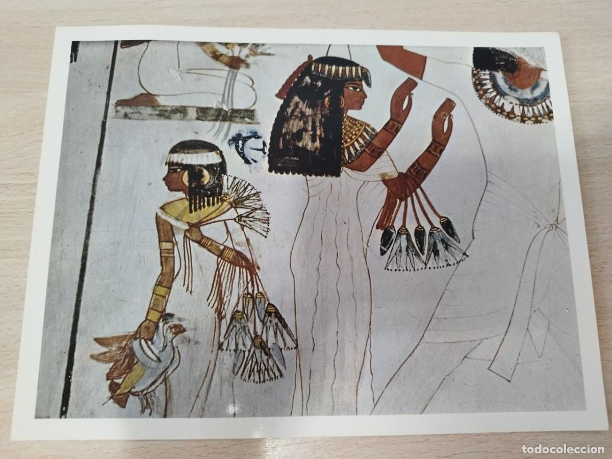 Arte: L&aacute;mina La esposa y la hija de Menna cazando en los pantanos Antiguo Egipto 1976 Lehnert & Landrock C