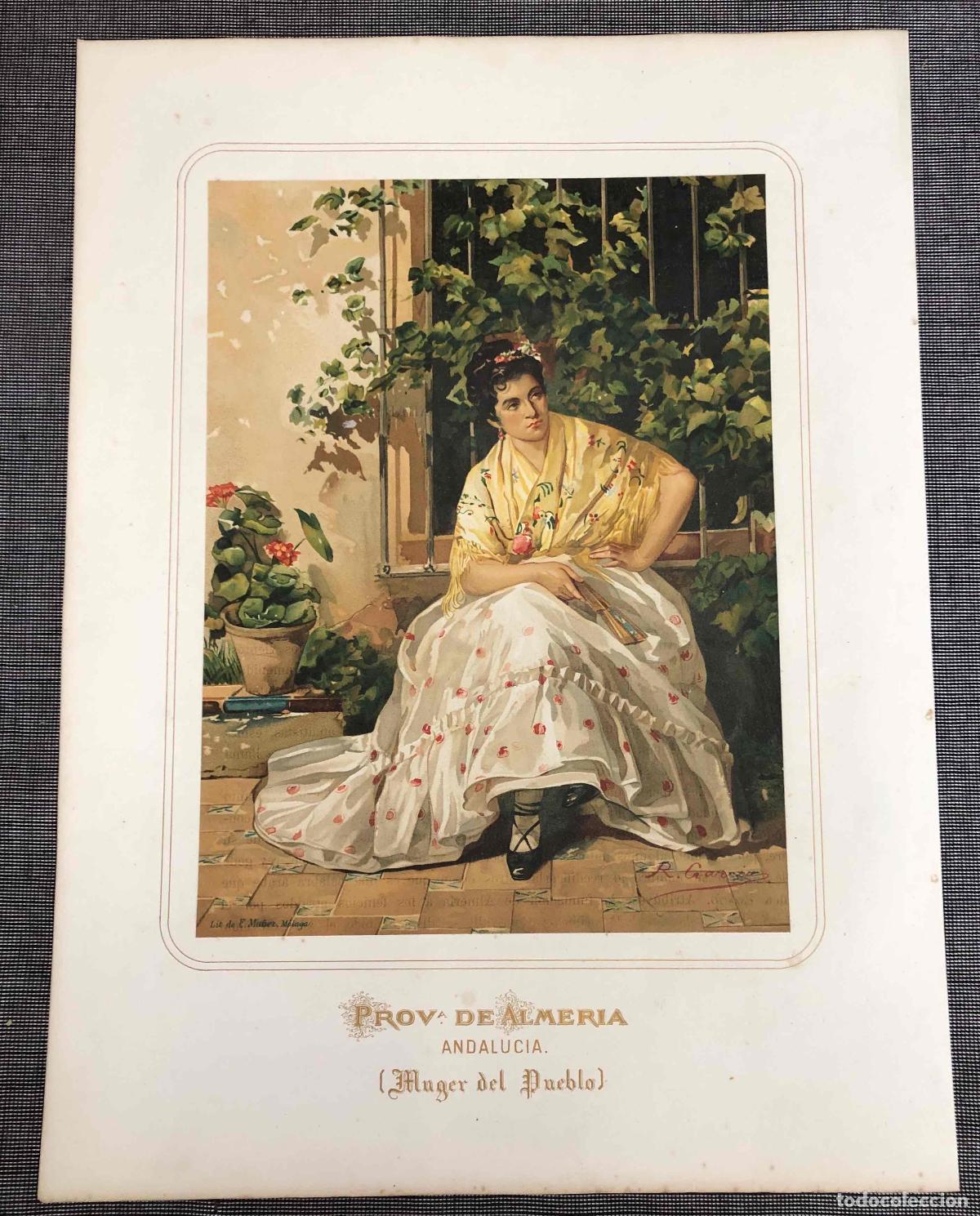 Arte: CROMOLITOGRAF&Iacute;A PROVINCIA DE ALMERIA. MUGER DEL PUEBLO. MUJERES ESPA&Ntilde;OLAS PORTUGUESAS Y AMERICANAS