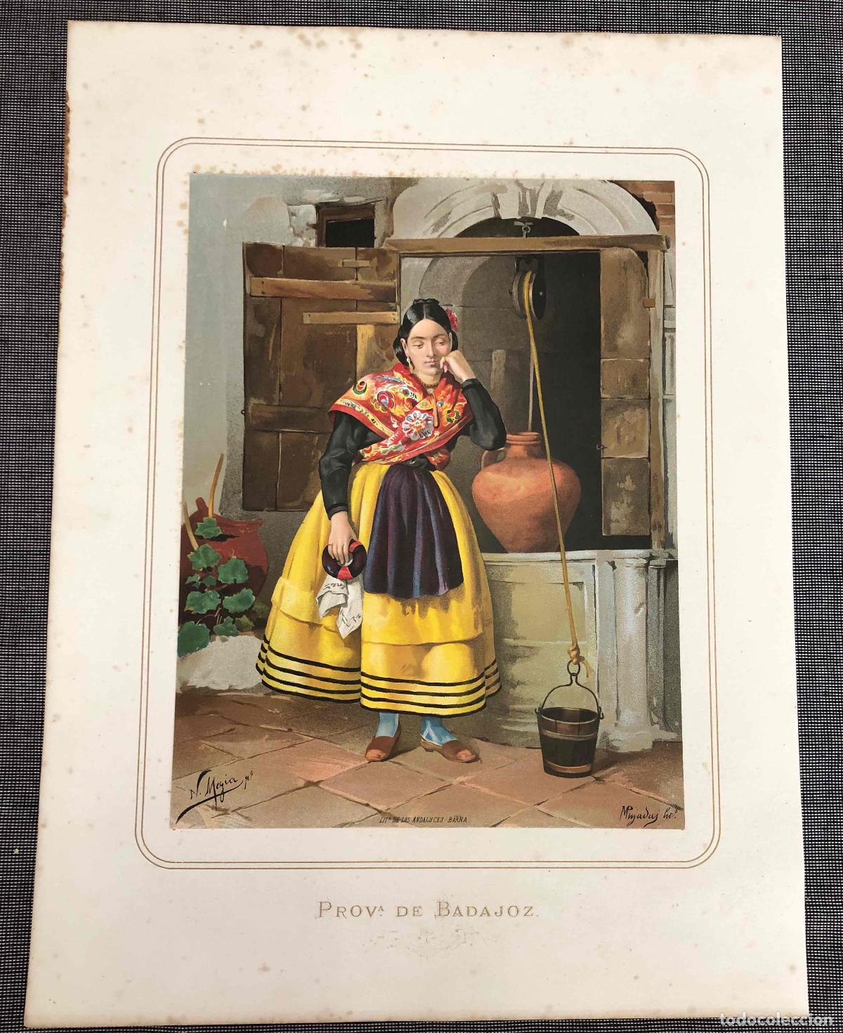 Arte: CROMOLITOGRAF&Iacute;A PROVINCIA DE BADAJOZ. MUJERES ESPA&Ntilde;OLAS PORTUGUESAS Y AMERICANAS 1876