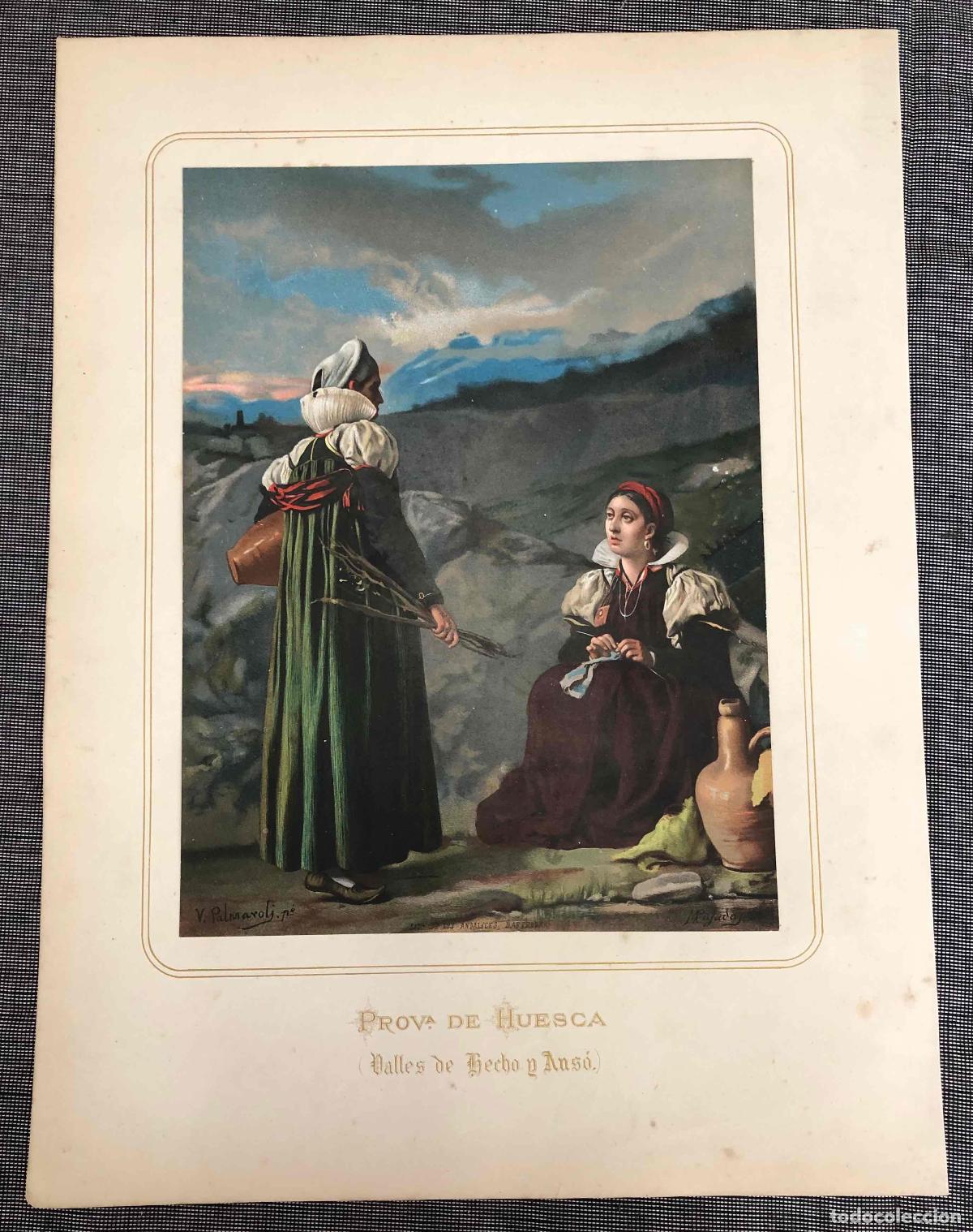 Arte: CROMOLITOGRAF&Iacute;A PROVINCIA DE HUESCA. VALLES DE HECHO Y ANS&Oacute;. A&Ntilde;O 1876. LIT. DE LOS ANDALUCES