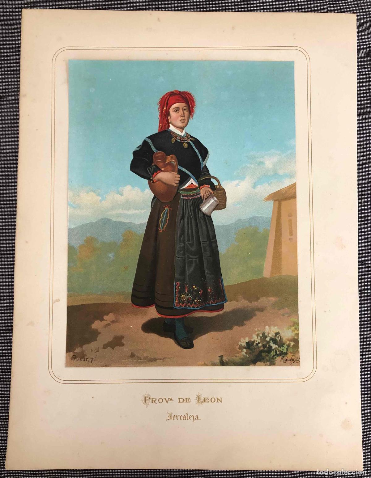 Arte: CROMOLITOGRAF&Iacute;A PROVINCIA DE LEON. FERRALEZA. A&Ntilde;O 1876. PUJADAS LIT.