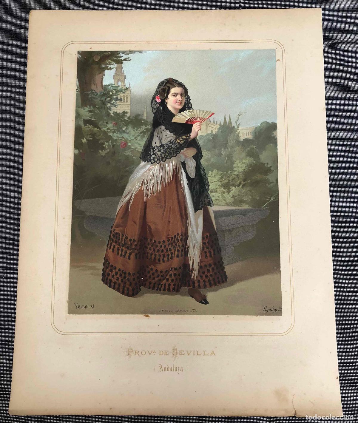 Arte: CROMOLITOGRAF&Iacute;A PROVINCIA DE SEVILLA. ANDALUZA. A&Ntilde;O 1876. LIT. DE LOS ANDALUCES