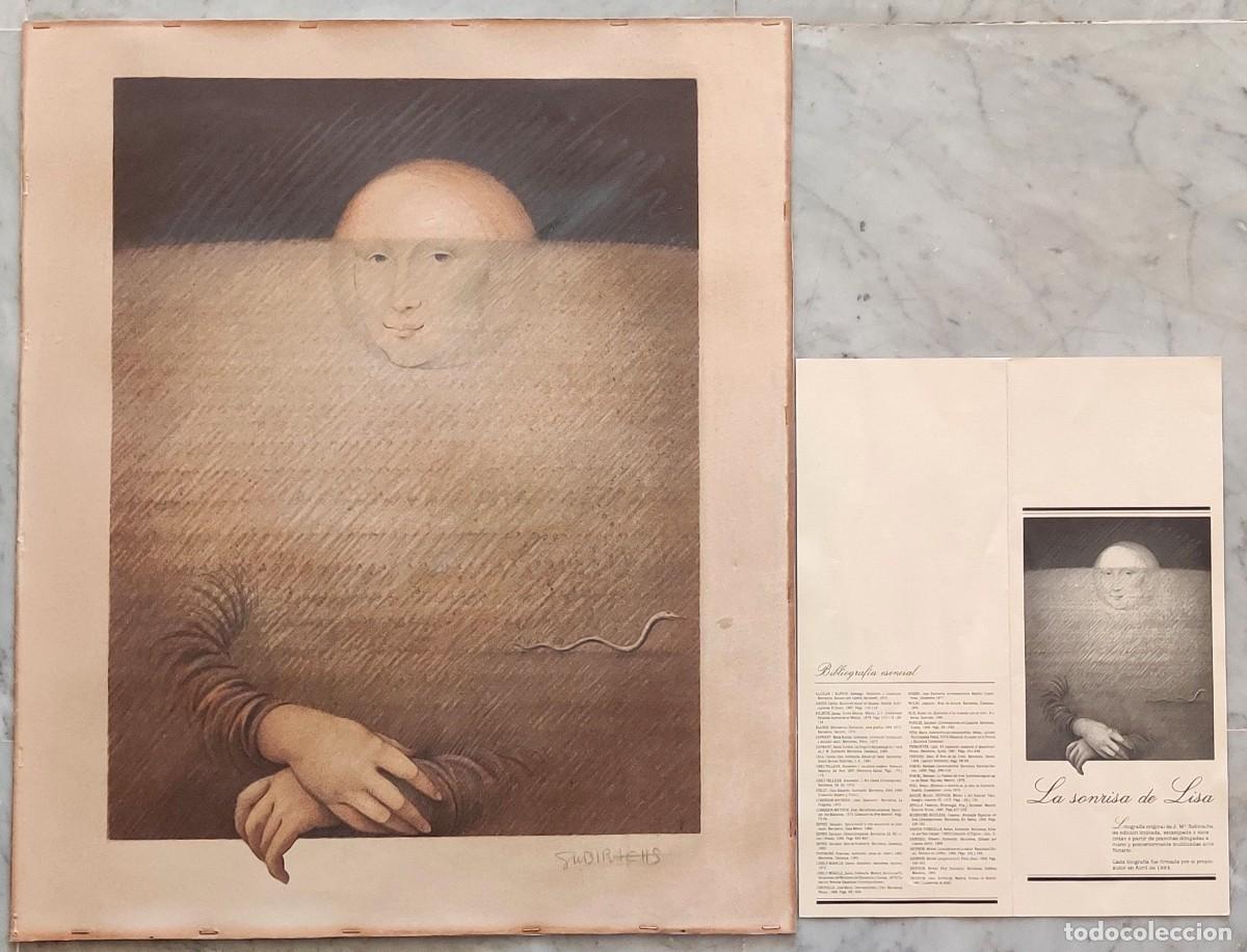 Arte: Litograf&iacute;a - &ldquo;La sonrisa de Lisa&rdquo; - Jos&eacute; M&ordf; Subirachs &ndash; (1979 &ndash; 2014)