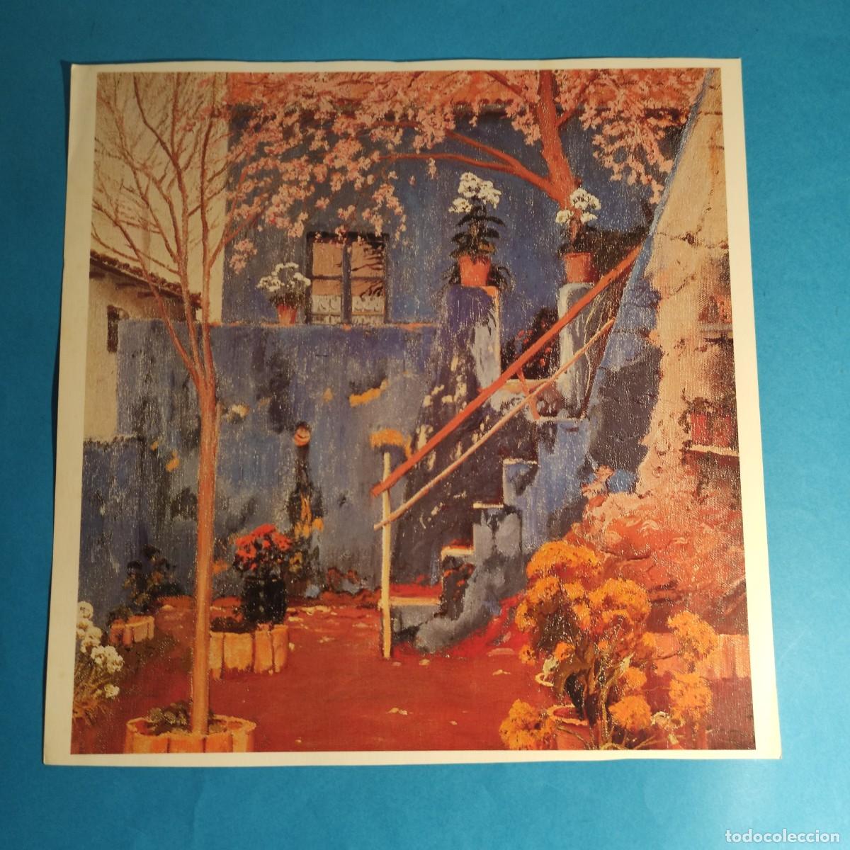 Arte: LAMINA DE ARTE . Patio Azul ** Santiago Rusi&ntilde;ol i Prats ** 33X33 ** juani