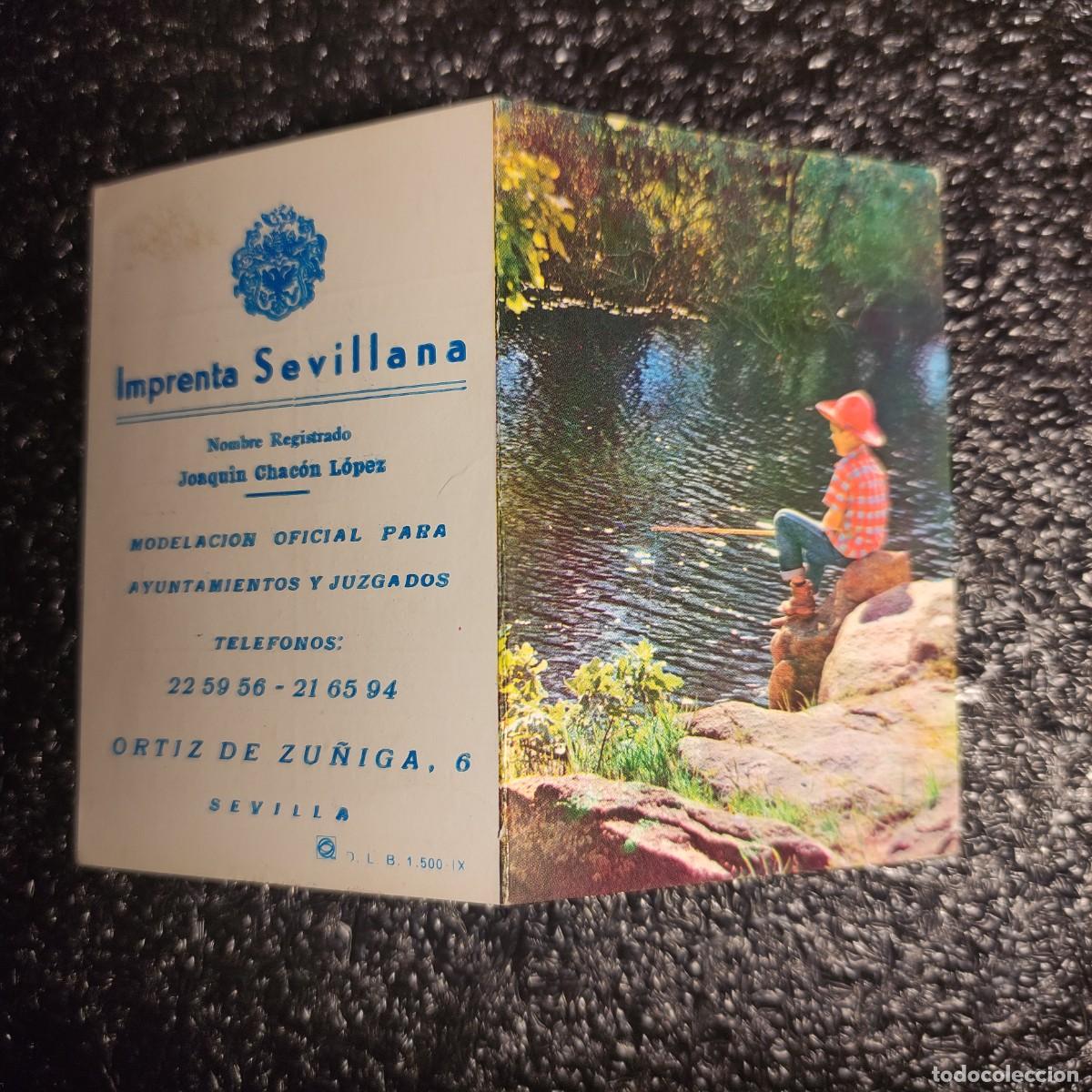 Arte: CALENDARIO BOLSILLO NI&Ntilde;OS . NI&Ntilde;O PESCANDO . 1969 ** IMPRENTA SEVILLANA ** DOBLE ** T1