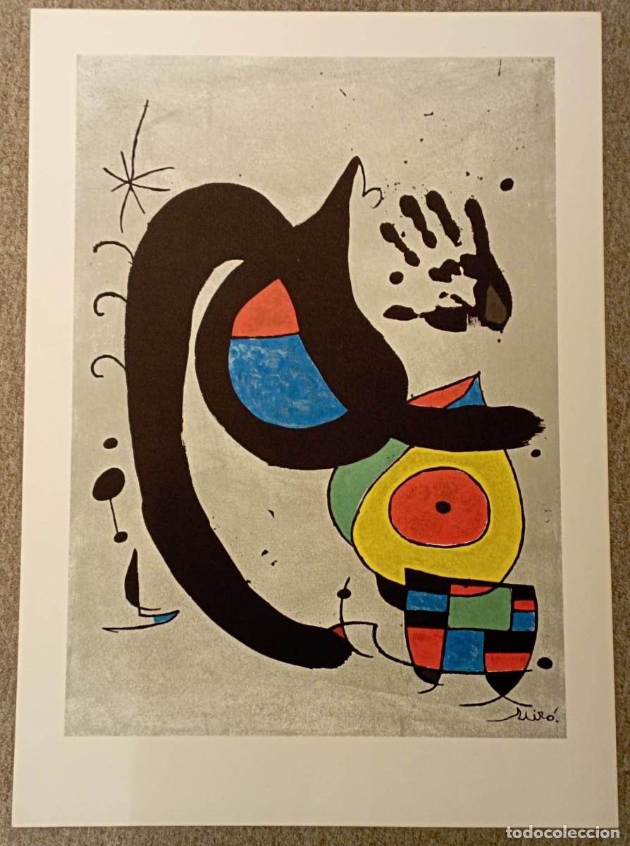 Arte: JOAN MIR&Oacute; (1893-1983). &rdquo;Gat i m&agrave;&rdquo;. 1970. Estampaci&oacute;n litogr&aacute;fica