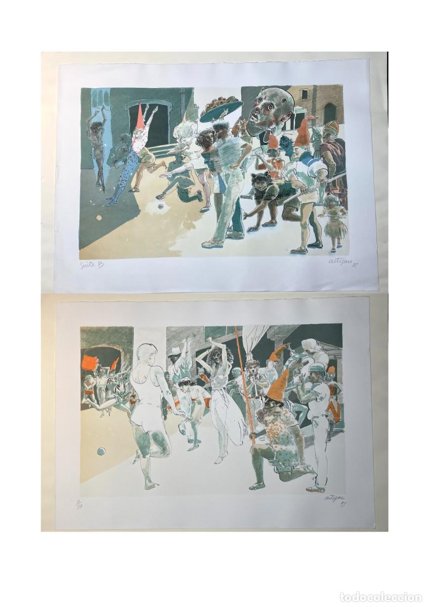 Arte: Francesc Artigau. Litograf&iacute;as firmadas y numeradas. 1985. Lote 2 litograf&iacute;as.