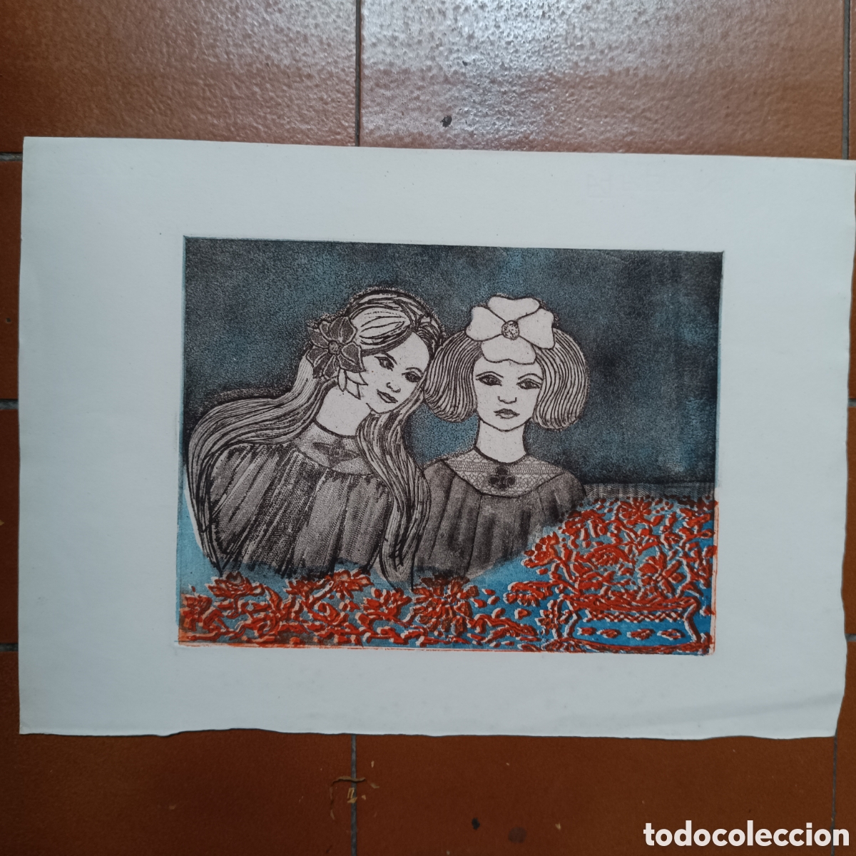 Arte: Grabado colorido ni&ntilde;as - Foto 3